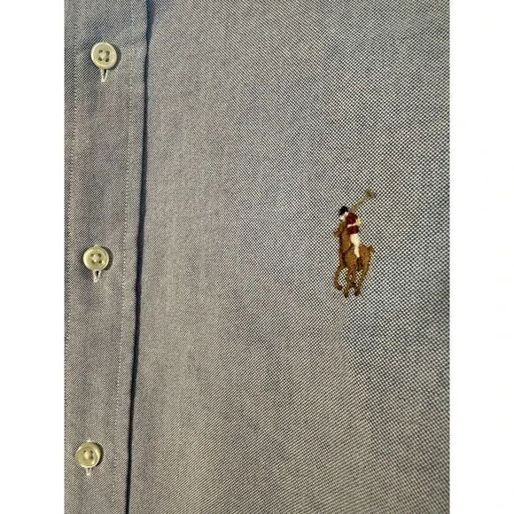 Polo Ralph Lauren Mens Sz XL Long Sleeve Oxford Button Down BSR BLUE Classic Fit - Picture 3 of 5
